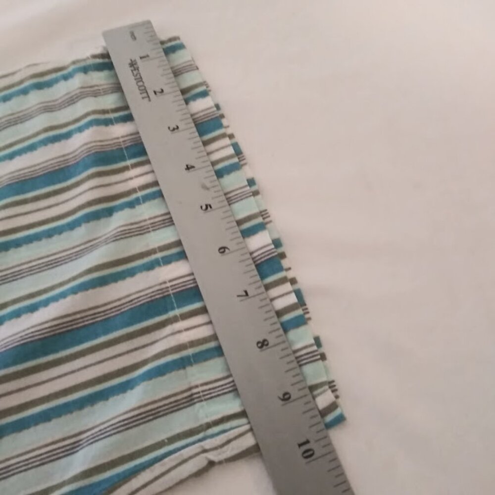 Secret Treasures women's size M (8-10) white, blue and green striped woven pants - Picture 10 of 12